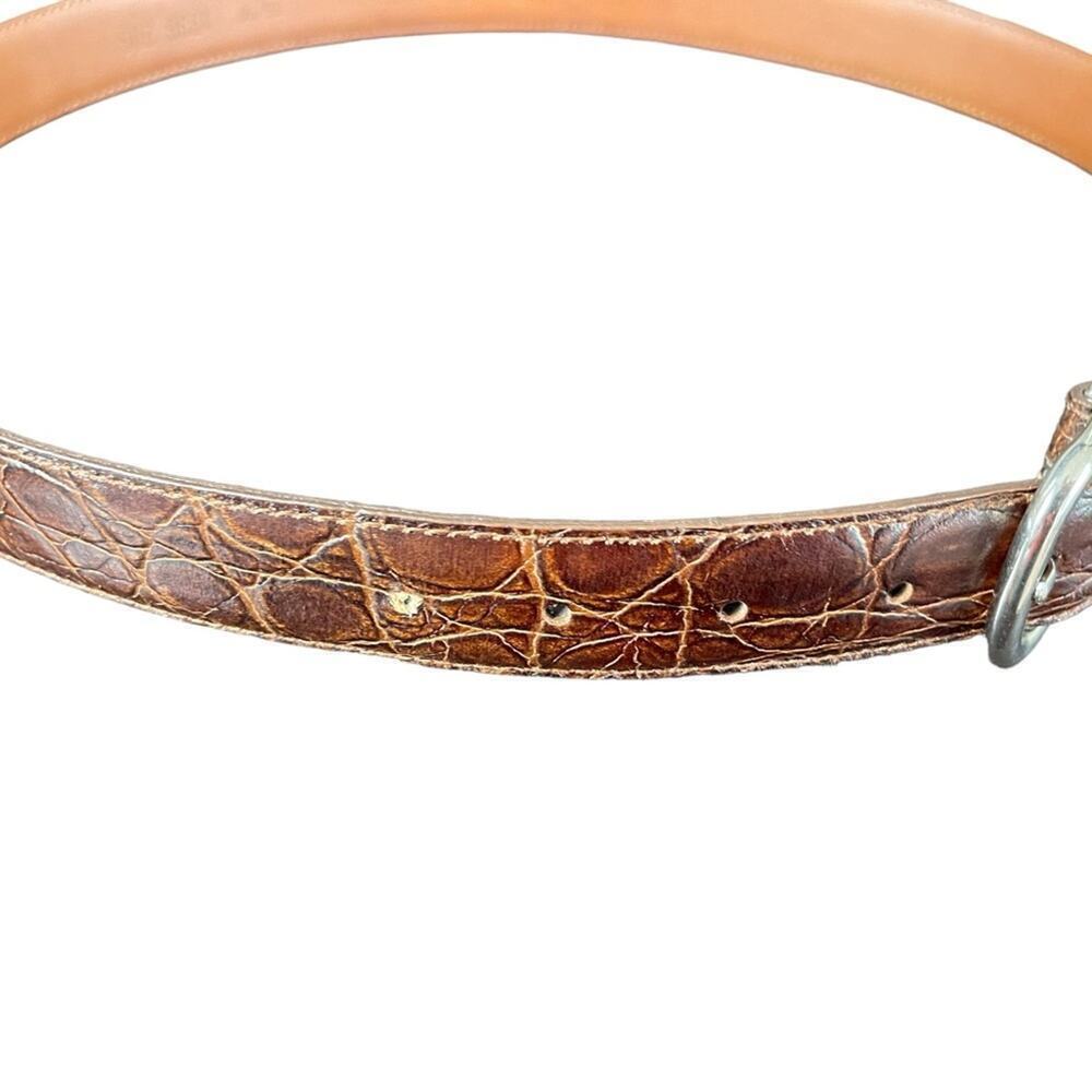 Italian Snake Embossed Split Leather Belt, Career, Office, Travel, Size 36 - Picture 3 of 5